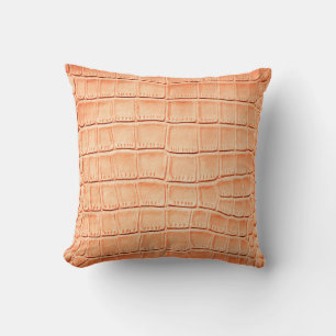 Light brown crocodile leather texture cushion