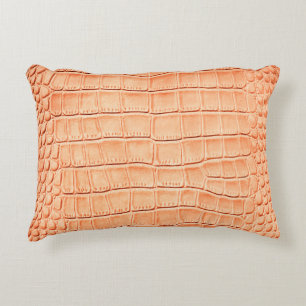 Light brown crocodile leather texture decorative cushion