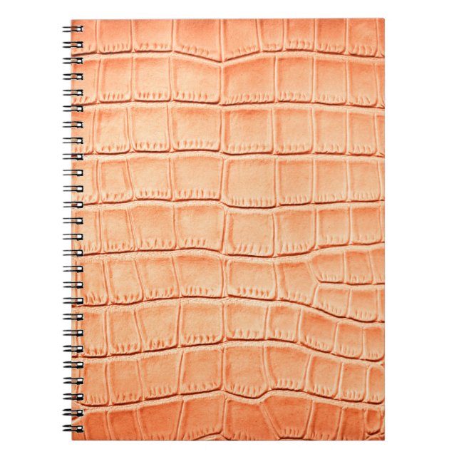 Light brown crocodile leather texture notebook (Front)