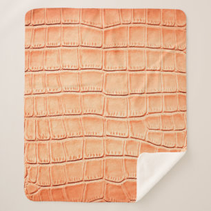 Light brown crocodile leather texture sherpa blanket