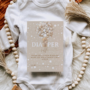 Light Brown Diaper raffle Bearly wait baby shower Enclosure Card