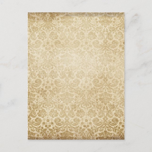Light Brown Faded Damasks pattern Postcard (Front)