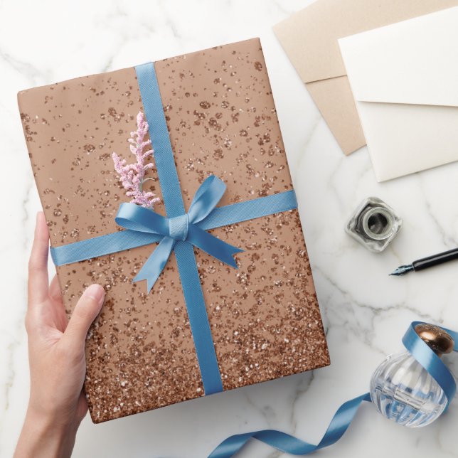 Light Brown Faux Glitter  Wrapping Paper (Gifting)
