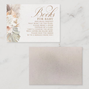 Light Brown Floral Exotic Boho Baby Shower Books Enclosure Card