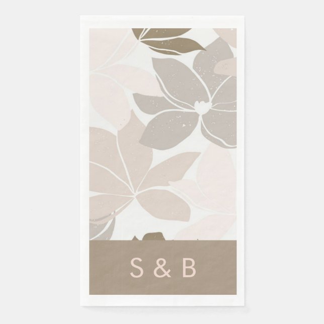 Light Brown flower dinner party napkin (Front)