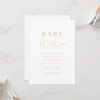 Light Brown Gender Neutral Baby Shower Invitation