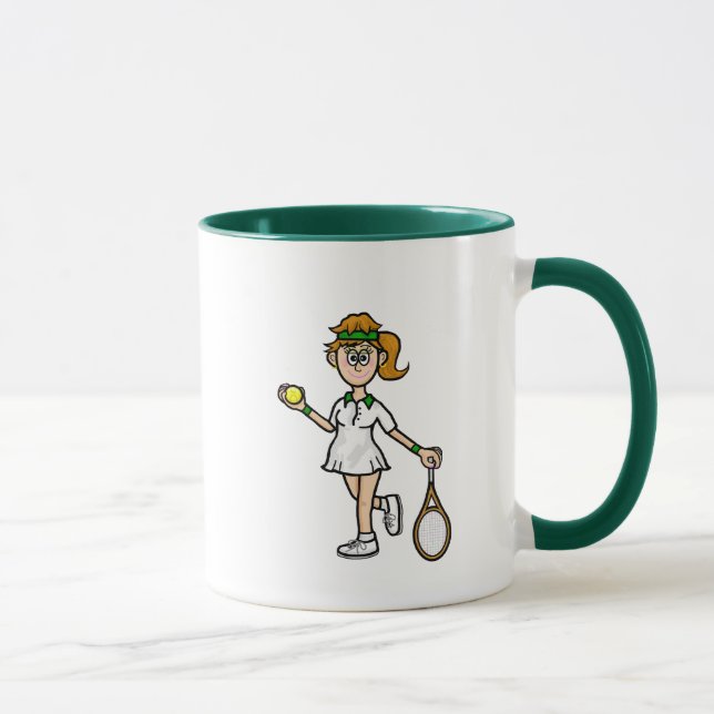 Light Brown Hair Female Tennis Player Mug (Right)