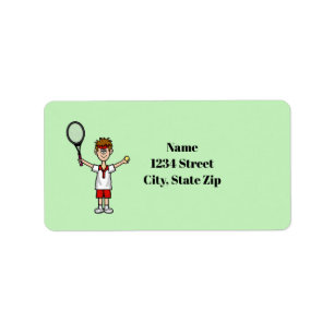 Light Brown Hair Male Tennis Player Labels