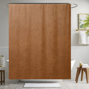 Light Brown Leather Shower Curtain Warm Bathroom