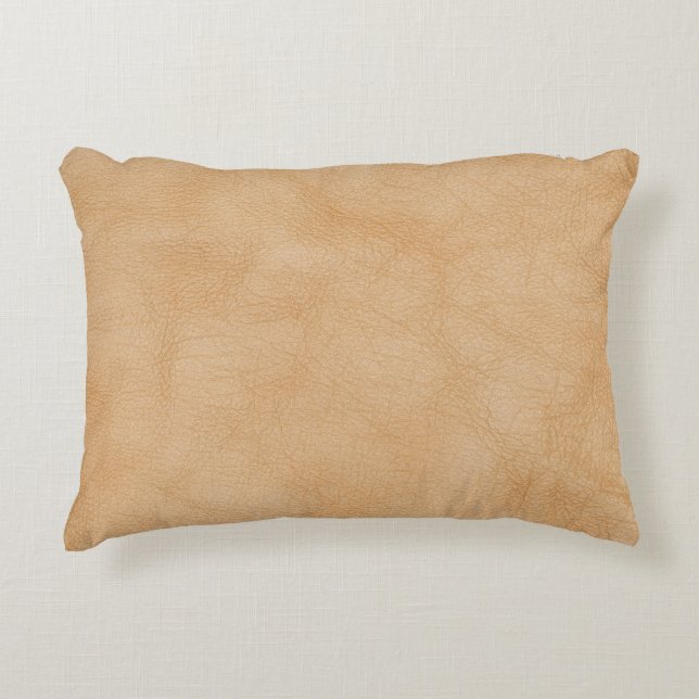 Light brown, leather texture background. decorative cushion (Front)