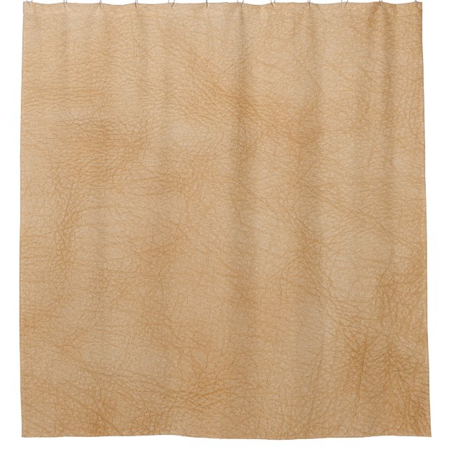 Light brown, leather texture background. shower curtain (Front)