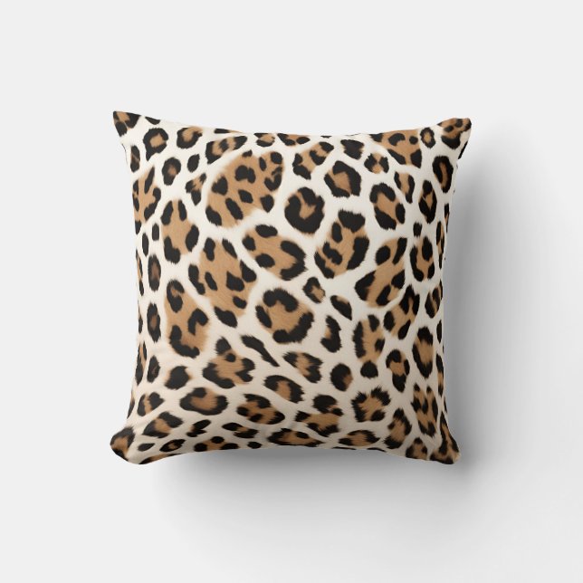 Light Brown Leopard Print  Cushion (Front)