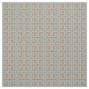 Light Brown, Light Blue Block Pattern Fabric
