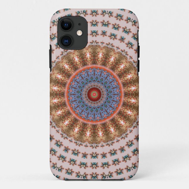 Light Brown Mandala Wheel Case-Mate iPhone Case (Back)
