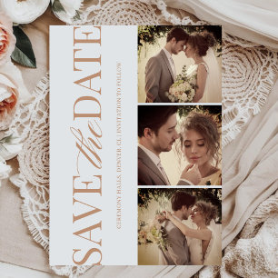 Light Brown Minimalist Elegant Save The Date Card