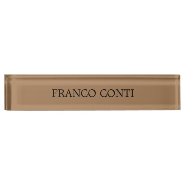 Light Brown Minimalist Plain Modern Nameplate (Front)