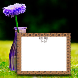 Light brown pattern natural flower notepad