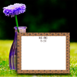 Light brown pattern natural flower notepad
