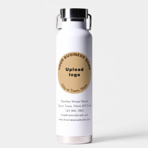 Light Brown Round Business Brand on Insulated Water Bottle