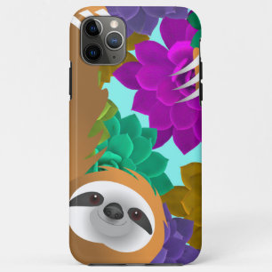 Light Brown Sloth Photographer in Colorful Jungle Case-Mate iPhone Case