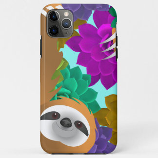 Light Brown Sloth Photographer in Colorful Jungle Case-Mate iPhone Case