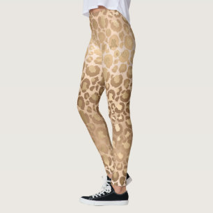 Light Brown Tiger Stripes Animal Print Safari Leggings