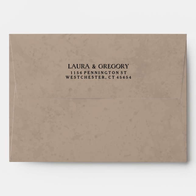 Light Brown & White Custom Invitation Envelope (Back (Top Flap))