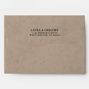 Light Brown & White Custom Invitation Envelope