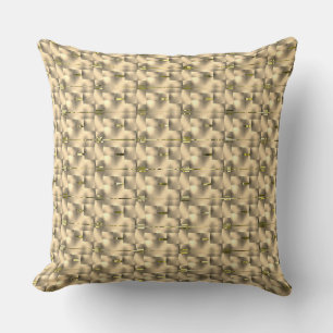 Light brown, wood or beige, golden dots and lines? cushion