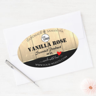 Light Brown Wooden Boards Product Labels with Logo