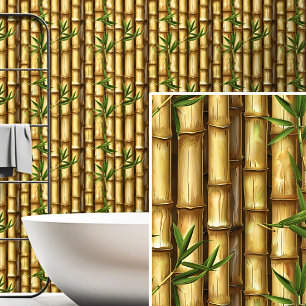 Light Brown Yellow Gold Bamboo Wall Fence