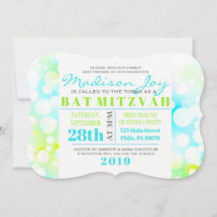 LIGHT BUBBLES Bat Mitzvah Invitation