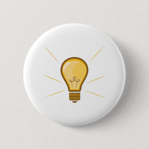 Light Bulb 6 Cm Round Badge