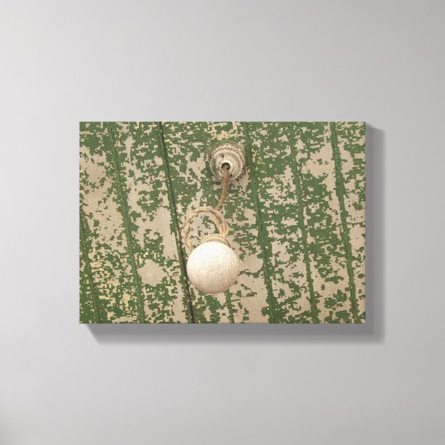 Light Bulb and Green Peeling Paint Canvas Print (Front)