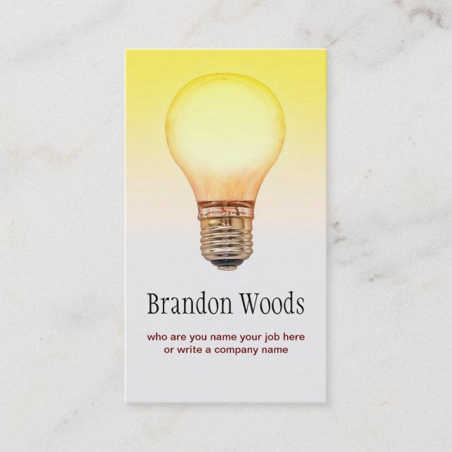 light bulb business card (Front)