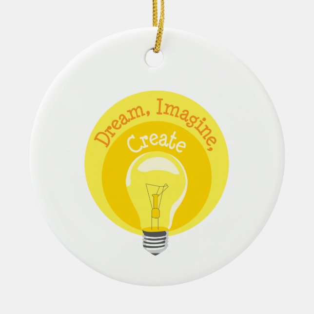Light Bulb Ceramic Tree Decoration (Front)