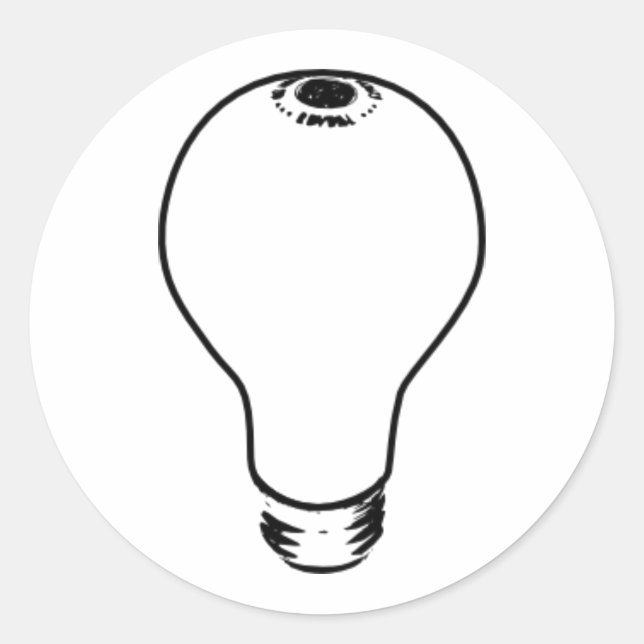 light bulb classic round sticker (Front)