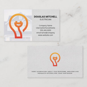 Light Bulb Electrical Plug Icon Business Card
