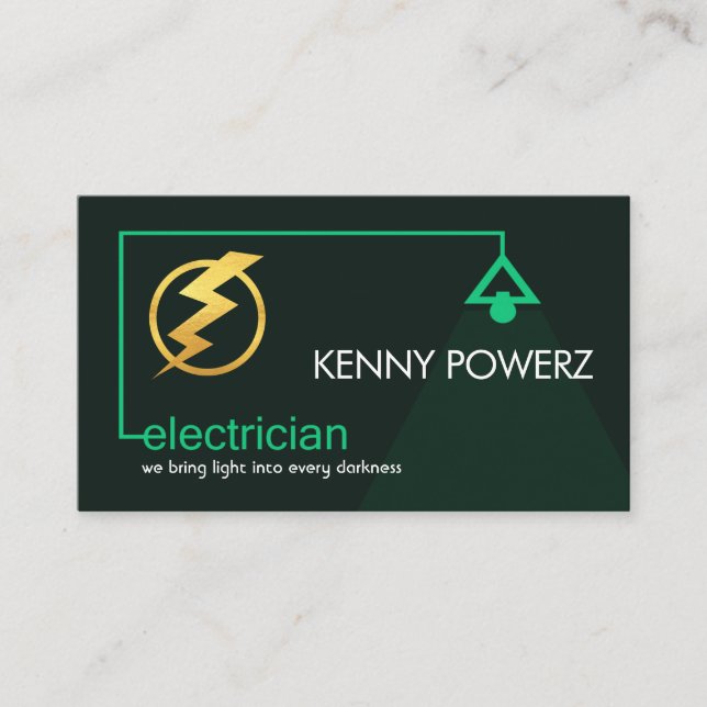 Light Bulb Electrical Power Circuit  Business Card (Front)