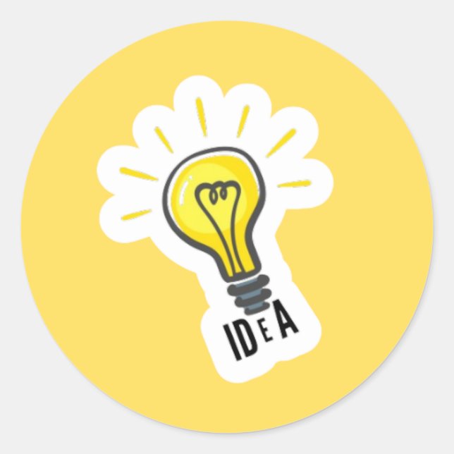 Light Bulb Idea Classic Round Sticker (Front)