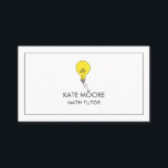 Light Bulb Idea Symbol Tutor Minimalist Business Card<br><div class="desc">Light bulb moment idea quirky whimsical professional business cards for tutors and teachers of all kinds. Simply add your subject to the word tutor. Miimalis,  clean,   and whimsical design style.</div>