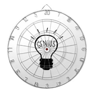 Light bulb in black and white dartboard