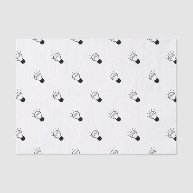 Light bulb in black and white tissue paper (Front)