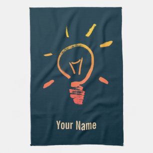 Light bulb lamp retro lightbulb smart electrician tea towel