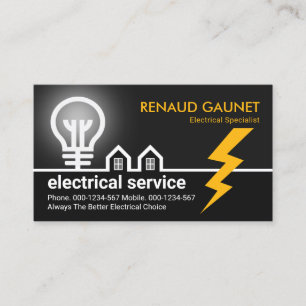 Light Bulb Powers Up By Lightning  Business Card