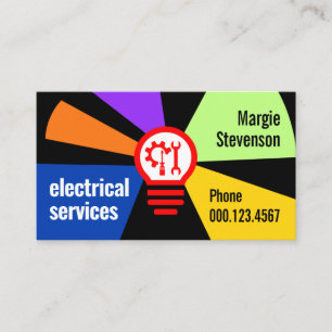 Light Bulb Powers Your Name Business Card