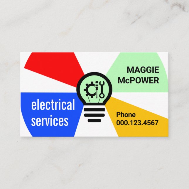 Light Bulb Powers Your Name Business Card (Front)