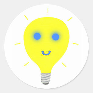 Light Bulb Round Stickers