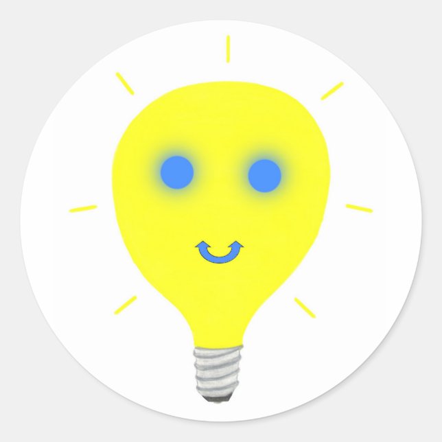 Light Bulb Round Stickers (Front)