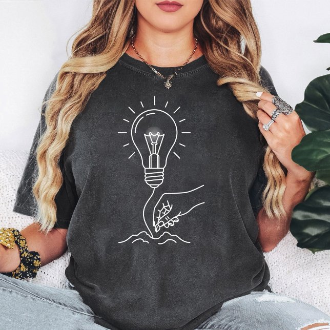 Light Bulb Seedling Idea Growth Hand T-Shirt (Creator Uploaded)